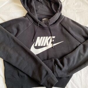 Nike Black Cropped Hoodie / Medium
